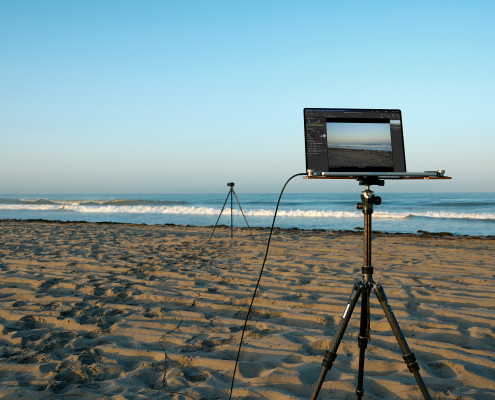 Tethered Schieten op het strand